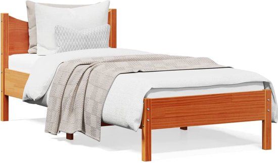 vidaXL Bedframe Massief Grenenhout Wasbruin 100x200 cm