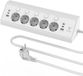 SURIGHT Hoekstopcontact keuken met USB C - 5-voudige stekkerdoos - Afzonderlijk schakelbaar - Meervoudig stopcontact - Wit