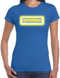 Bellatio Decorations Verkleed T-shirt voor dames - Zweden - blauw - supporter - themafeest XXL
