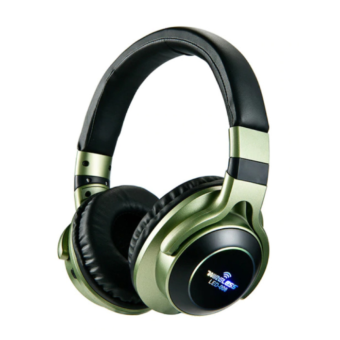 HANXI Draadloze Koptelefoon Bluetooth Wireless Headphones 3D Stereo Gaming Groen
