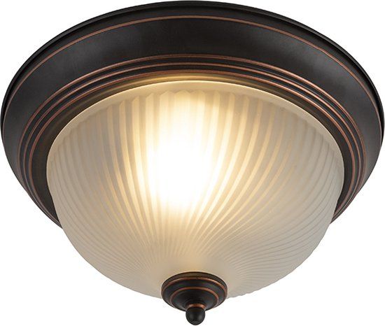 QAZQA Classico Plafondlamp - 1-lichts - Ø 28 cm - Bruin