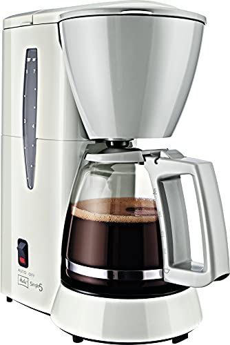Melitta Single5 - klein filterkoffiezetapparaat - met glazen kan - druppelstop - 5 kopjes - wit (M720WH)