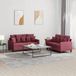 Maison Exclusive - Ensemble de canapés 2 pièces avec coussins rouge bordeaux tissu