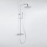 FortiFura Calvi opbouw regendoucheset – Ø25 cm hoofddouche – 1-stands staafhanddouche – gladde knoppen – chroom