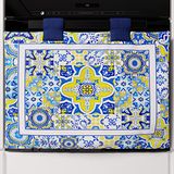 PETTI Artigiani Italiani - Ovenafdekking, ovenafdekking voor keuken, moderne digitale print, Vietri blauw, 100% Made in Italy