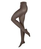 Esprit Plain verstevigd zachte comfort tailleband katoen wol panty dames bruin - maat 36-38