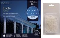 Lumineo IJspegel verlichting koel wit buiten 259 lampjes met dakgoot haakjes