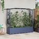 vidaXL Verhoogd bed met trellis en dak Grijs 204 x 40 x 138 cm PP