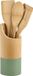Kesper Keukengerei lepels set 3-delig - 31 cm - in houder - bamboe - lichtbruin/groen