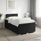 vidaXL Boxspringbed met matras, hoofdeinde, Zwart, 120 x 200 cm, Stof