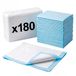 KMINA Wegwerponderleggers, 180 stuks, 6 dozen à 30 stuks, 60 x 90 cm, hoog absorptievermogen, meer dan 1300 ml, waterdicht en antislip, ademend, latexvrij