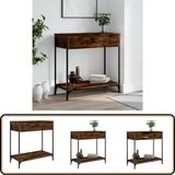 vidaXL Wandtafel 75x34,5x75 cm bewerkt hout gerookt eikenkleurig