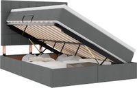 vidaXL Opbergbed met matras, donkergrijs, 140 x 190 cm, stof