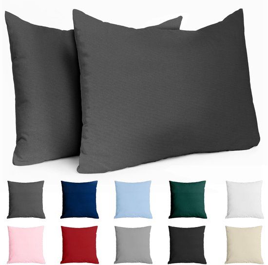 Dreamzie Kussensloop 50x70 Renforcé Katoen (set van 2) - Antraciet