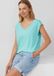 s.Oliver T-shirt à encolure large, découpe et nœud aquamarine