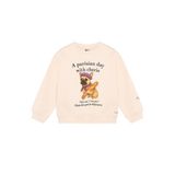 Daily7 rechtvallende sweater met print - crème