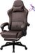 GTPLAYER Chaise de jeu en cuir - Avec repose-pieds et haut-parleur - Marron clair