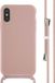 iMoshion Hoesje iPhone X / Xs - Siliconen hoesje met koord - roze