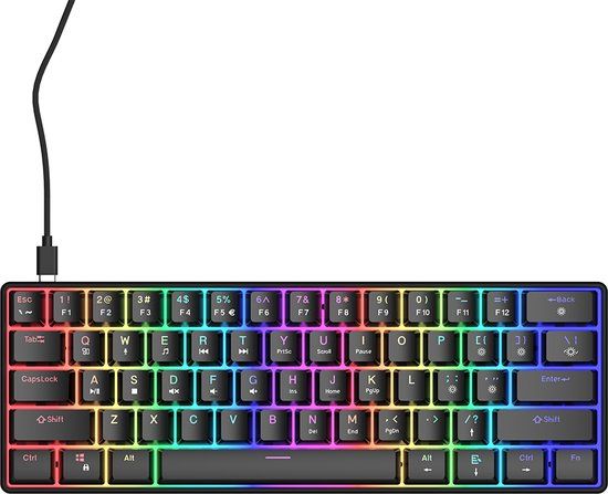 Qware San Jose Gaming Toetsenbord - QWERTY - 60% - Mechanisch - Bedraad