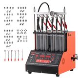 1 VEVOR Injectorreiniger Tester met 9 Testmodi, Ultrasoon Reinigingsapparaat voor 6 Cilinders (28 kHz), Instelbaar op 12/70/120 V voor EFI/FSI/GDI, Injectorreiniger met Aftapkraan voor Auto's