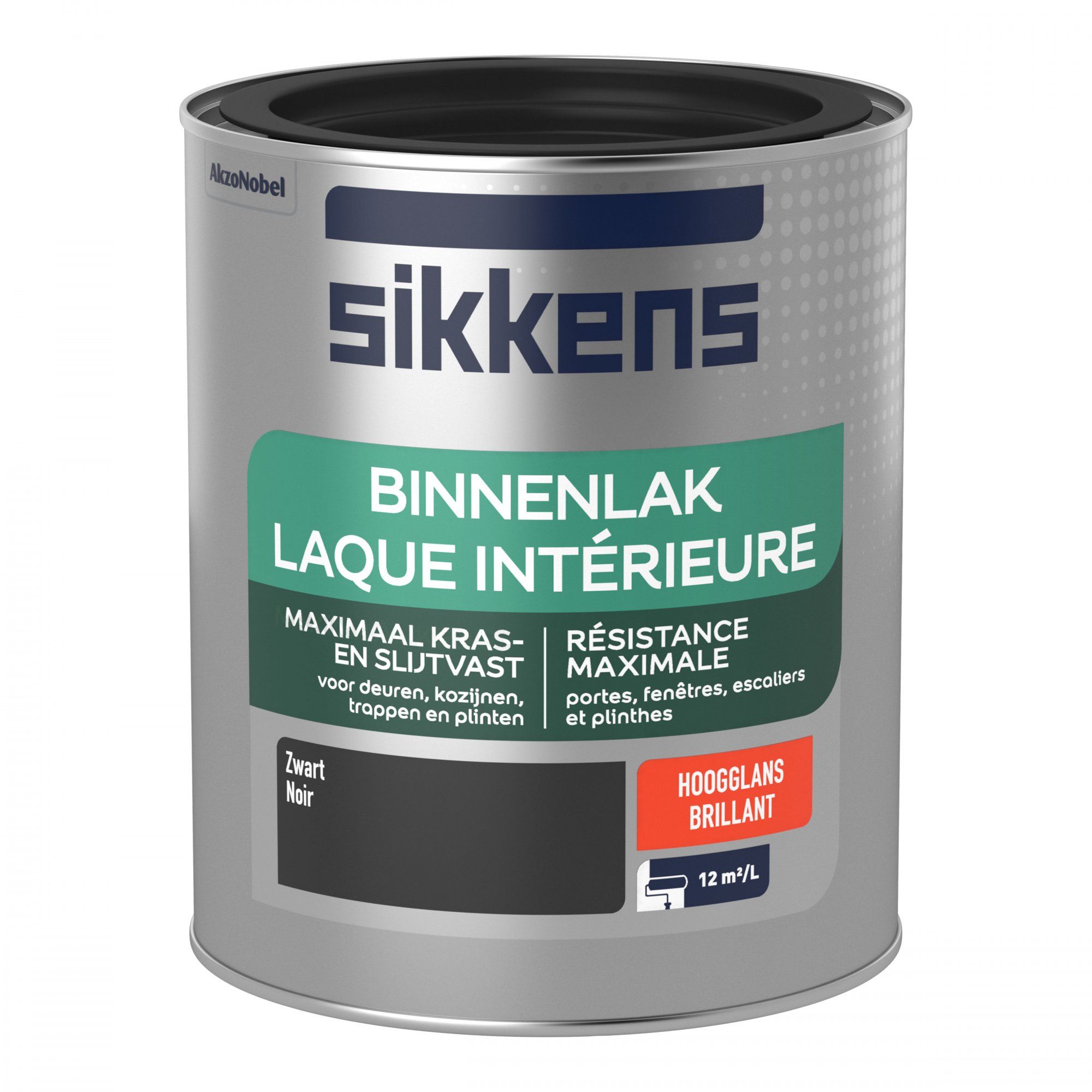 Sikkens 5553815 Binnenlak Hoogglans - Zwart - 750ml