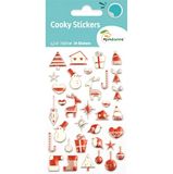 MY MANDARINE CY043Opack - 3D Stickers Cooky - PAK MET 10 vellen 12x8 cm - 340 stickers - SCANDINAVISCHE KERST