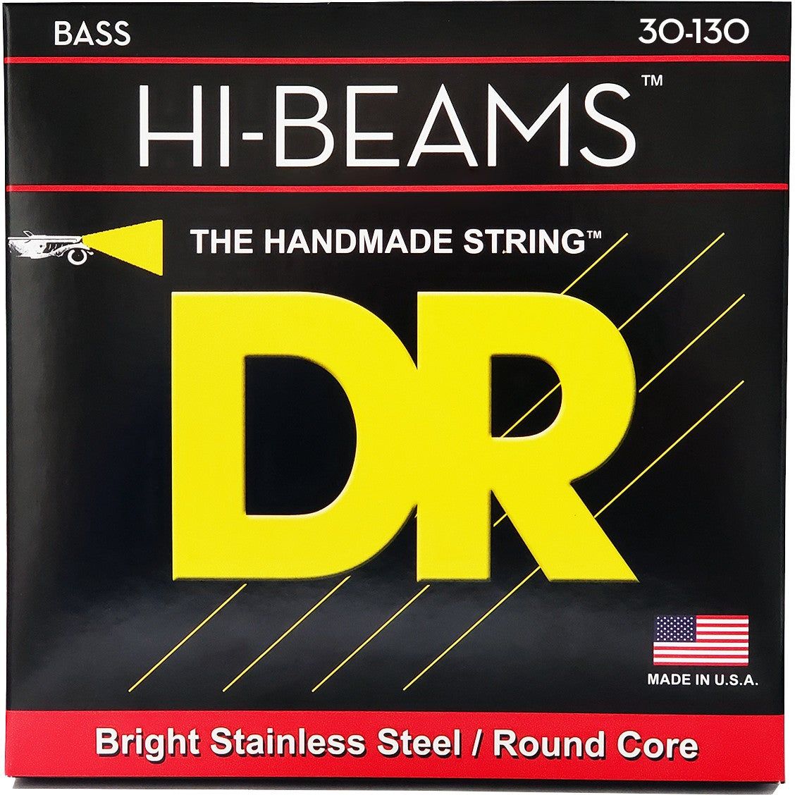 DR Strings MR6-130 Hi-Beams 6-String Bass Guitar Strings - Medium to Heavy 30-130