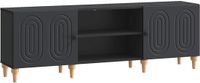 vidaXL TV-kast 150 x 31 x 50 cm Zwart Bewerkt hout