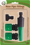 DID Tuyau d'arrosage raccords/adaptateurs set - 4-delig - groen/zwart