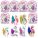 Galupy Rainbow Eenhoorn 6 Stuks – Verzamel Eenhoorn Figuren voor Meisjes, Glitter Vleugels & Swarovski Kristal, Magisch Speelgoed Cadeau