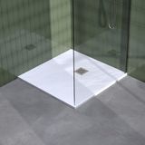 Brauer Asteroid Douchebak - 90 x 90 cm - Mineraalmarmer - Mat Wit
