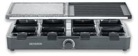 Merkloos Raclettegrill - Met grillsteen - Tafelgrill voor 8 personen - 1400 W - Zwart - Met 8 pannetjes