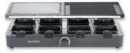 Merkloos Raclettegrill - Met grillsteen - Tafelgrill voor 8 personen - 1400 W - Zwart - Met 8 pannetjes