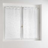 douceur d'intérieur Haltona wit, linnenlook Rechte paar met lussen (2 x 45 x 160 cm)