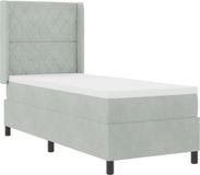 vidaXL Boxspring Bed met Matras Lichtgrijs Fluweel 80 x 200 cm