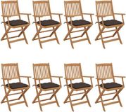 VidaXL Tuinstoel Terras Gecapitonneerde zitting Acaciahout Taupe