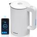 Bouilloire intelligente, 1,7 litre, double paroi, acier inoxydable, régulation de température, blanc