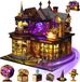 Merkloos Diy Miniatuur Bouwpakket Houten Poppenhuis met LED Verlichting