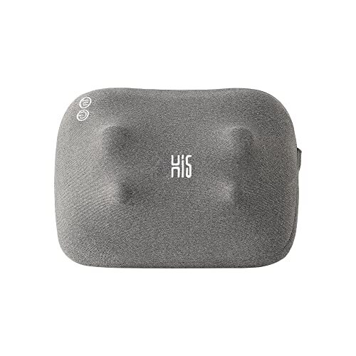 Hi5 Bravo Mini Shiatsu-massagekussen met warmtefunctie, automatische uitschakeling, wasbare overtrek voor schouders, nek rug en benen, grijs