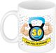Bellatio Decorations mok 50 jaar - bleu - muscles - 300 ml - Abraham