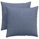 vidaXL - Zitkussens - 2 stuks - Blauw - 50 x 50 cm - Corduroy stof