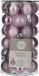 House of Seasons Edelman Bv 60x Kleine kunststof kerstballen lila paars 3 cm
