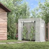 Serre de jardin blanche, acier et PE, 200 x 76 x 168 cm
