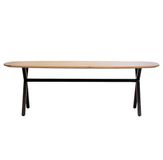 DÉJA Living Ovale Eettafel Nils - 240x90x76cm - Naturel Eiken - X-poot