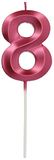 Folat Kaars Glamour Roodkleurig Metallic - cijfer 8