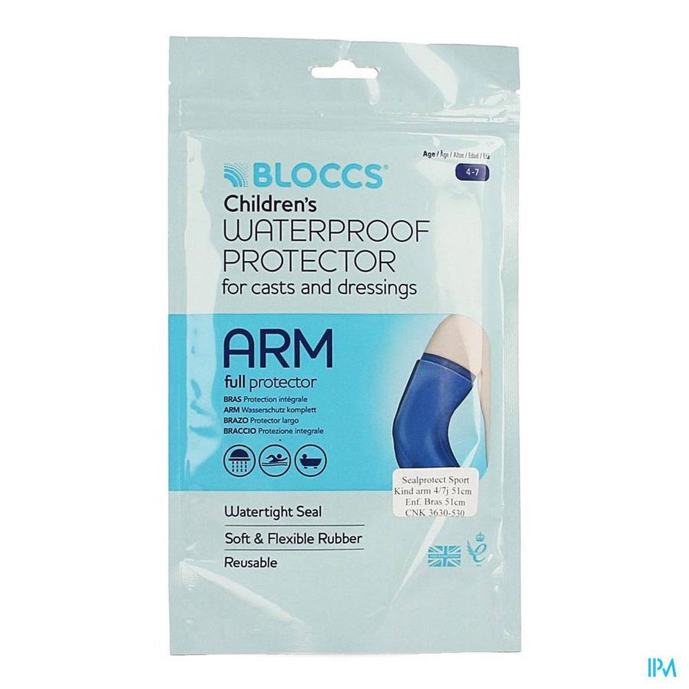 Bloccs Sealprotect Beschermhoes Sport Kind Arm 4-7Jaar 51 cm 1 stuk