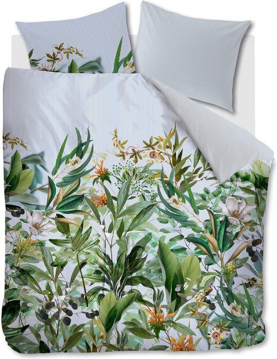 Kardol Cadence dekbedovertrek Lits-Jumeaux 240x200/220 - Blauw Groen - Katoensatijn