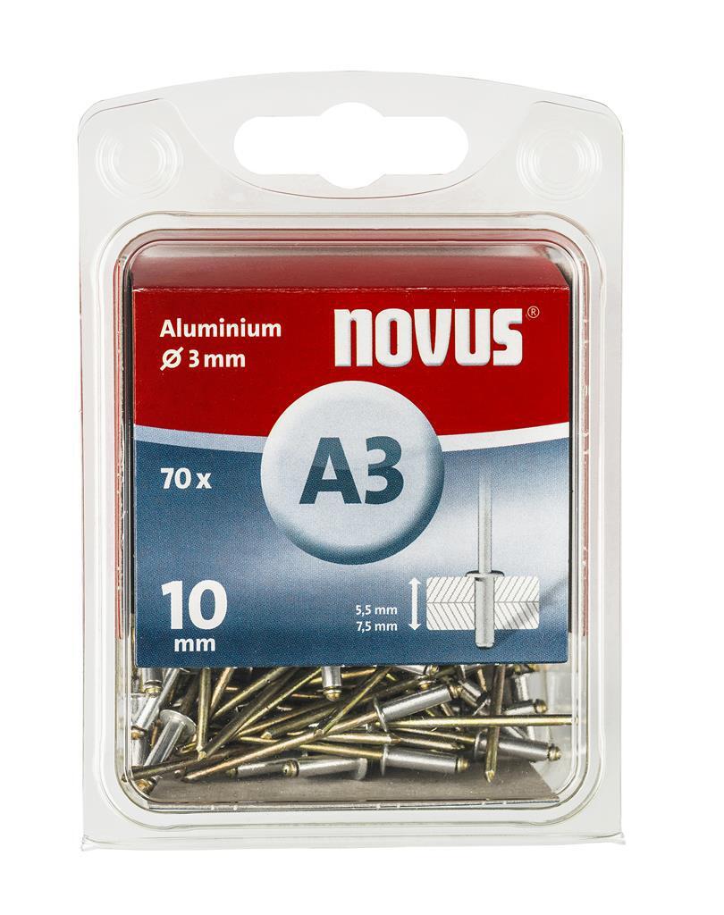 Novus Blindklinknagel A3 X 10mm, Alu SB, 70 st. - 045-0030