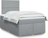 vidaXL Boxspringbed met matras, stof, lichtgrijs, 120x190 cm