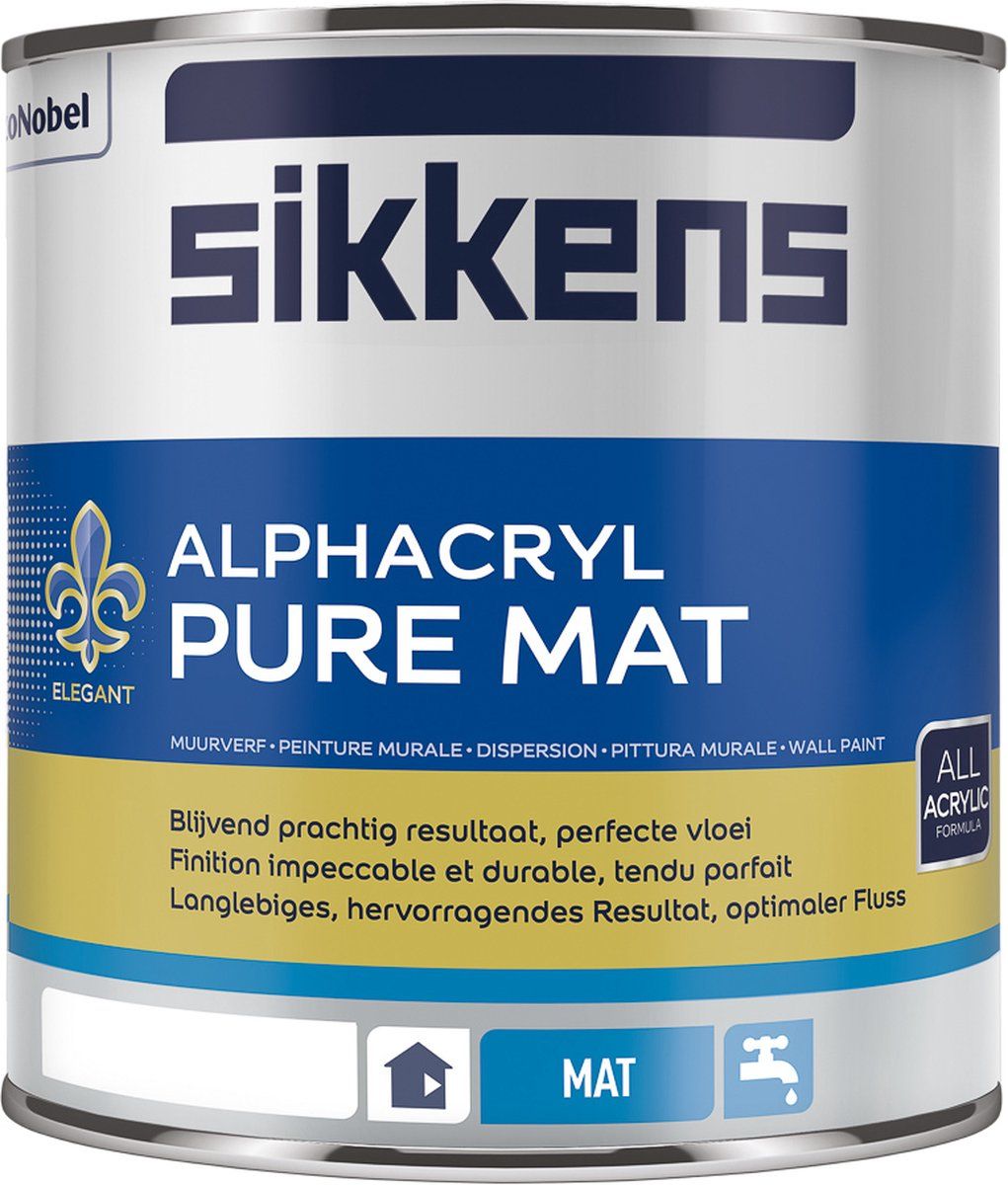 Sikkens Alphacryl Pure Mat Sf - 2,5 Liter - 100% Wit